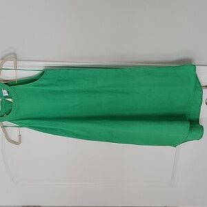 Sigrid Olsen Linen Bright Green Sleeveless Shift Dress